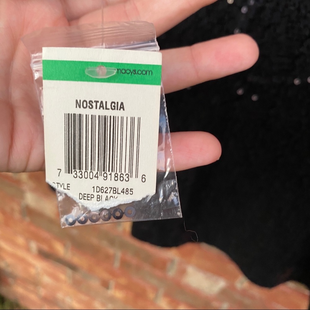 NEW INC Black Nostalgia Sequined Top L Petite - Picture 6 of 6
